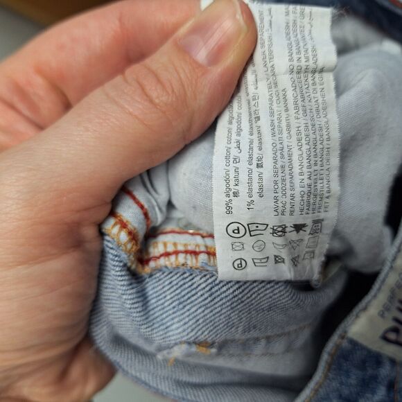 WOMENS PULL & BEAR SIZE EUR 34 USA 2 CRUVEY BLUE WASH MOM TAPERED DENIM JEANS - Picture 9 of 12